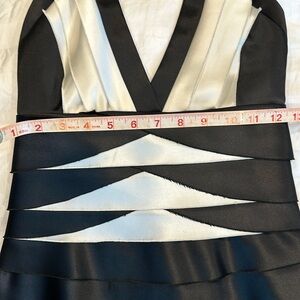 BCBGMAXAZRIA vintage Black & White Black Tie Cocktail Dress Size 2
